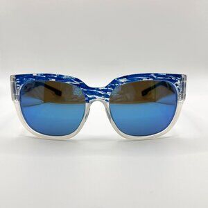 Costa Del Mar Blue Mirror Polarized Sunglasses White & Blue Frame